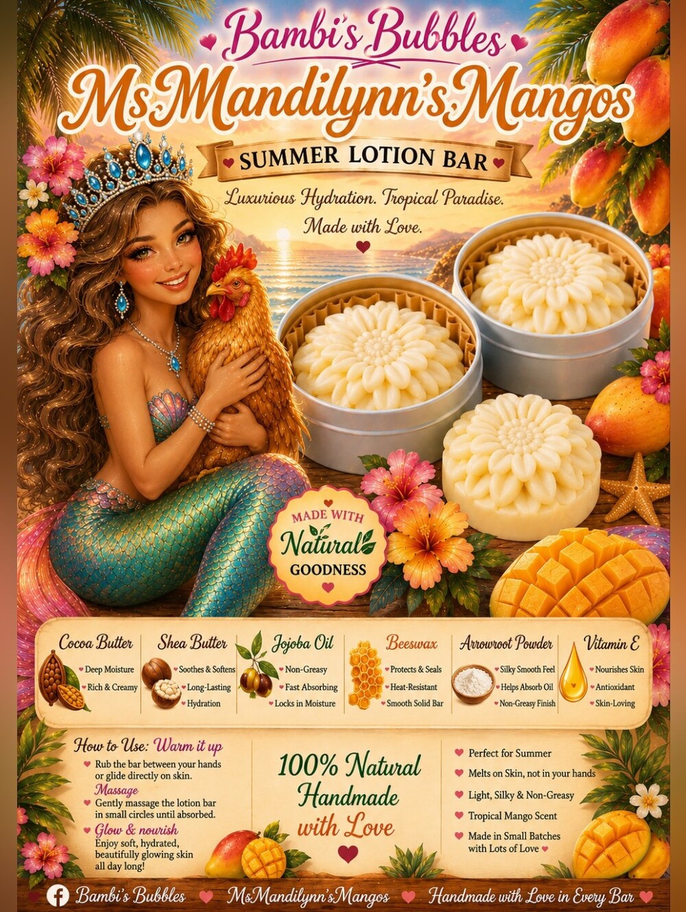 New! MsMandilynn's Mangos Summer Lotion Bar